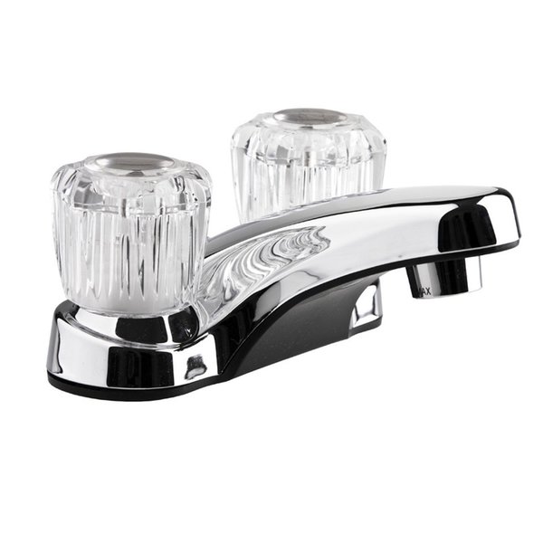 Dura Faucet RV LAVATORY FAUCET W/CRYSTAL ACRYLIC KNOBS - CHROME POLISHED DF-PL700A-CP
